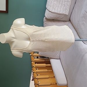 J. CREW Sequin Stripe Henley Tank Top, Linen blend